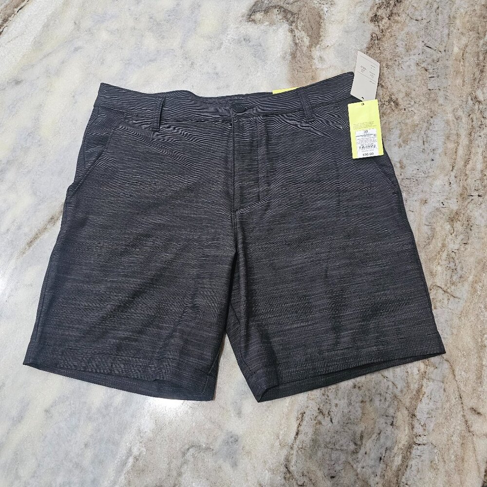 All in Motion Golf Shorts Men’s 30 Black Pinstripe 7” Inseam NWT Stretch